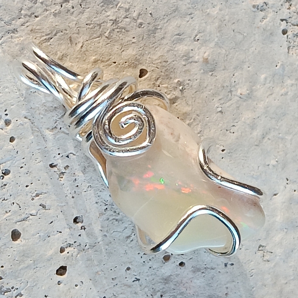 Australian Opal Pendant Lightning Ridge Double Sided Sterling Silver - Picture 12 of 16